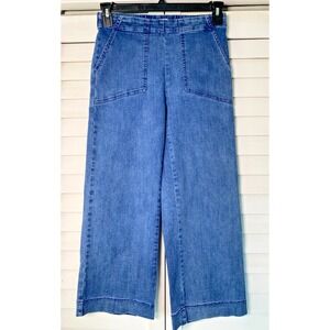 NEW Nic + Zoe Jeans Light Wash Pull On Stretch Crop Wide Leg Casual Lux Denim 4